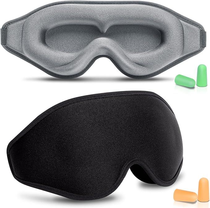 BeeVines Sleep Masks for Women Men, Eye Mask for Sleeping 2 Pack, 3D Contoured Eye Cover, Night S... | Amazon (US)