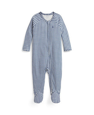 Baby Boys' Gingham Crewneck Footed Coverall | Macy's