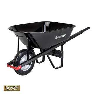 6 cu. ft. Steel Wheelbarrow with Flat Free Tire | The Home Depot