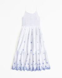 girls smocked embroidered maxi dress | girls | Abercrombie.com | Abercrombie & Fitch (US)