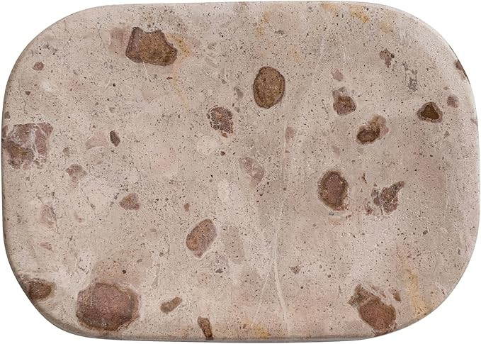 Creative Co-Op Marble Soap Bar Dish, Buff Color | Amazon (US)