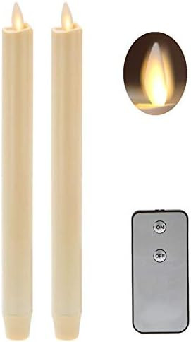 Amazon.com: 2PCS Flameless 8" Ivory Battery Operated Taper Candles with Flickering Wick - Flamele... | Amazon (US)