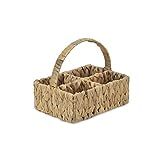 Cheung's Water Hyacinth 4 Compartment Caddy with Handle Serving Basket, Brown | Amazon (US)