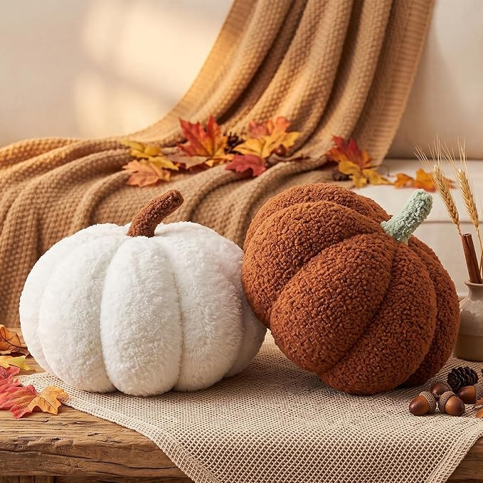 2Pcs Pumpkin Pillow Halloween Pillows Fall Throw Pillows Fall Decor | Amazon (US)