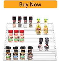 PMMASTO Widen Tiered Spice Rack, Seasoning Organizer, Clear Acrylic Vertical Shelves Can Organize... | Amazon (US)