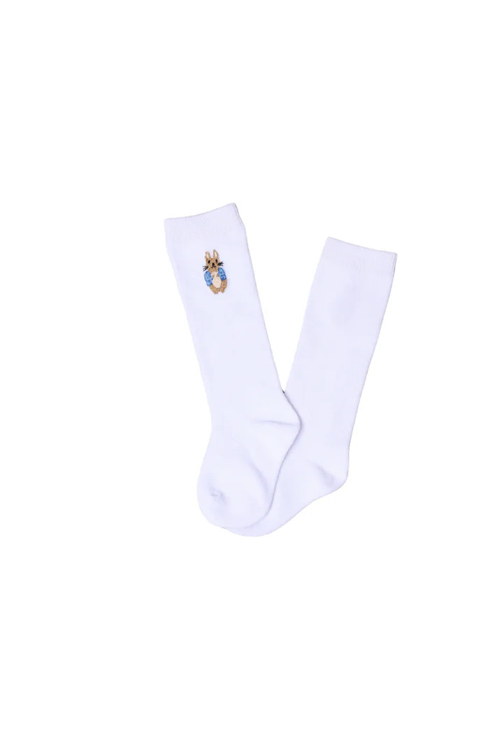 Embroidered Peter Rabbit Knee Socks | The Smocked Flamingo