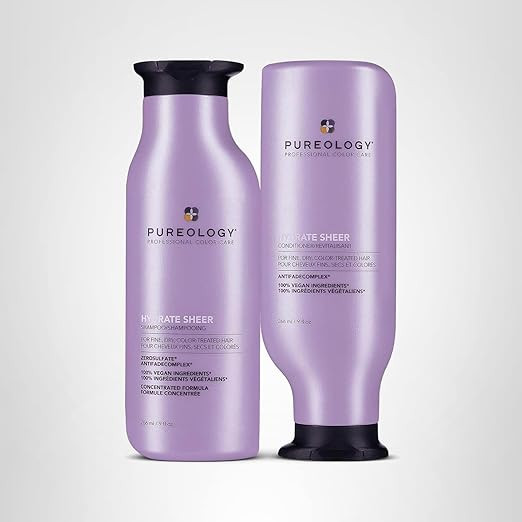 Pureology Hydrate Sheer Nourishing Shampoo & Conditioner Set - For Fine, Dry Color Treated Hair, ... | Amazon (US)