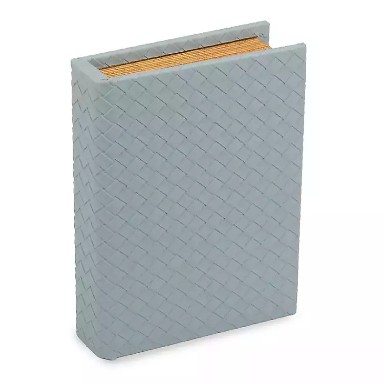 New! Small Blue Faux Leather Book Box | Kirklands