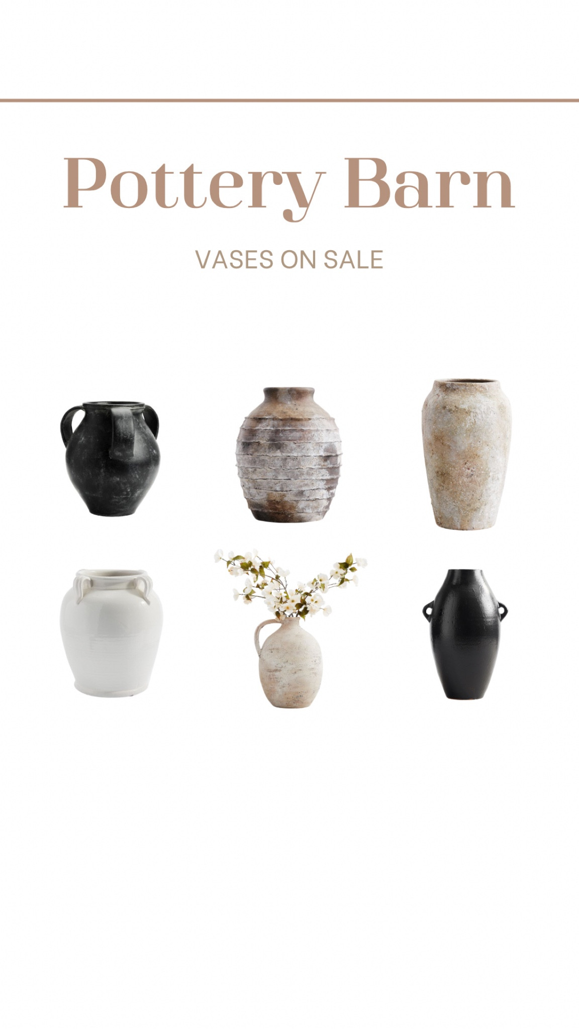Pottery Barn vases on sale 

#LTKhome #LTKfindsunder100 #LTKSeasonal