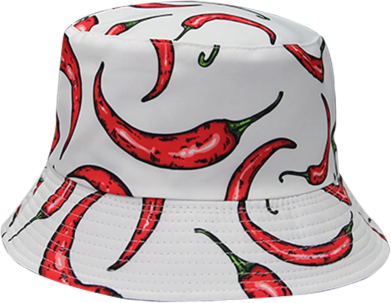 ILUFAM Unisex Reversible Bucket Hat, Foldable Vegetable Print Beach Sun Hats Wide Brim Cap for Wo... | Amazon (UK)