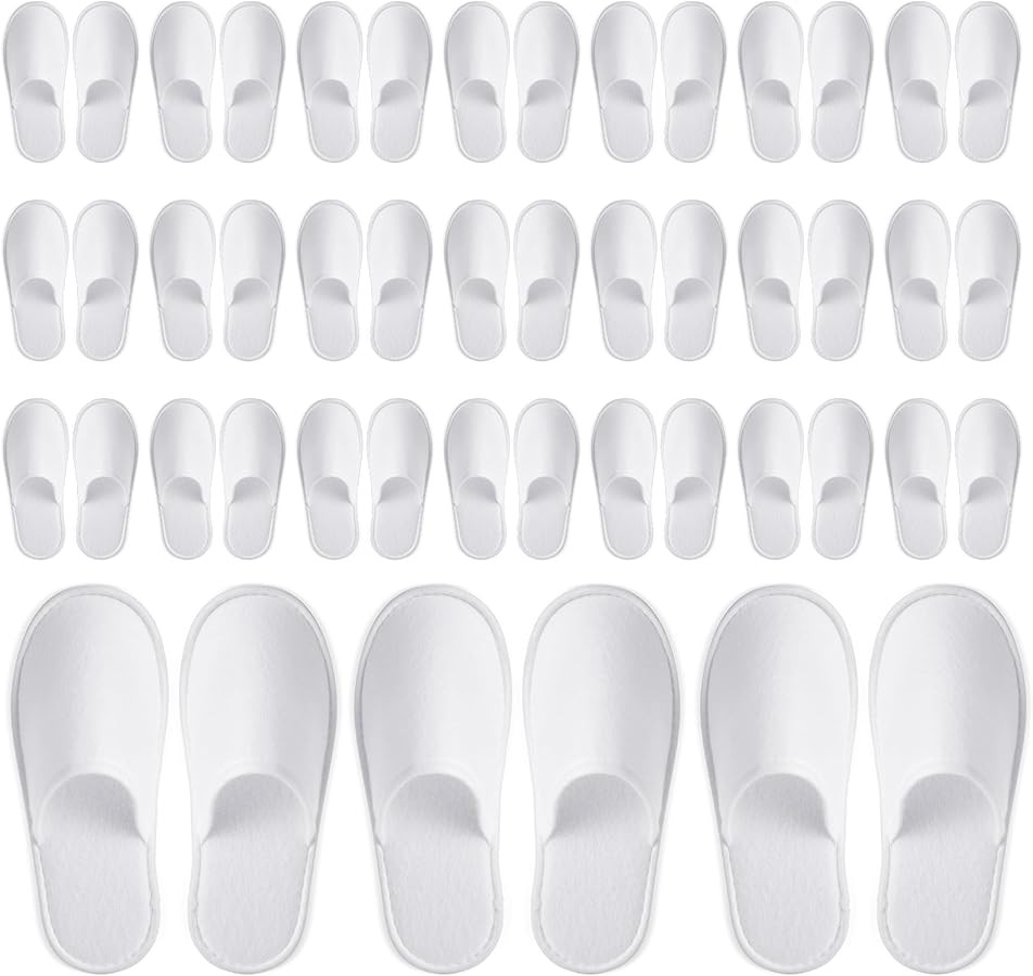 Juvale Disposable Slippers for Guests - Individually Wrapped Spa & Hotel Slippers - Slip-Resistan... | Amazon (US)
