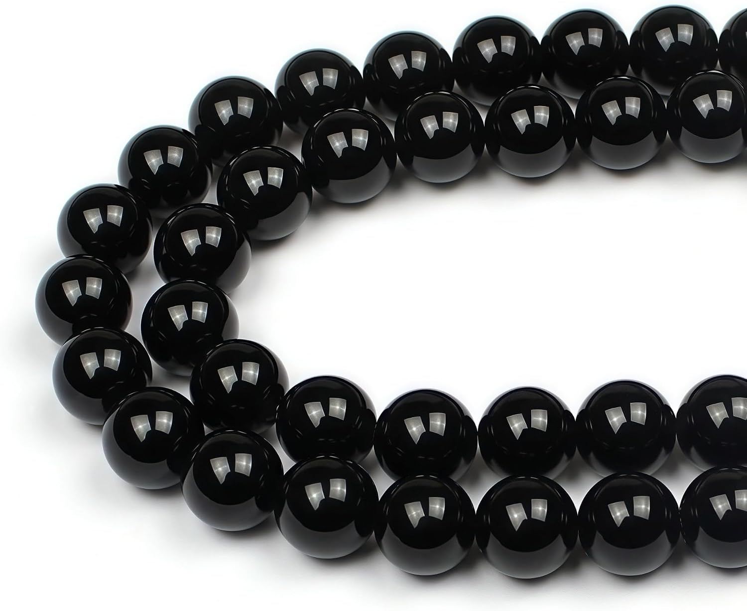 MJDCB Natural Stone Bead Black Onyx Gemstone Loose Beads for Jewelry Making Bracelet Necklace 4mm | Amazon (US)