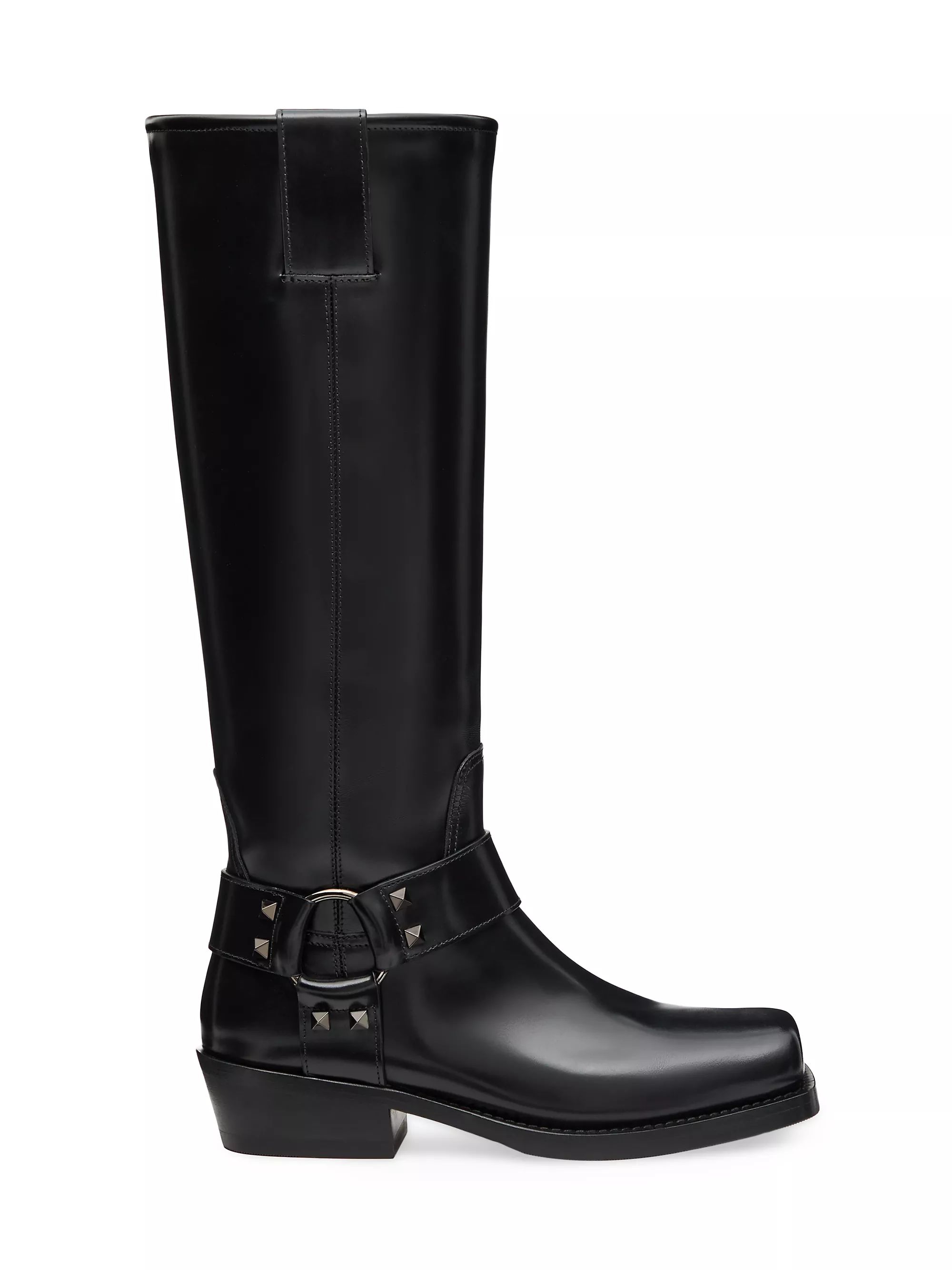 Valentino GaravaniRockstud 40MM Calfskin Biker Boots | Saks Fifth Avenue