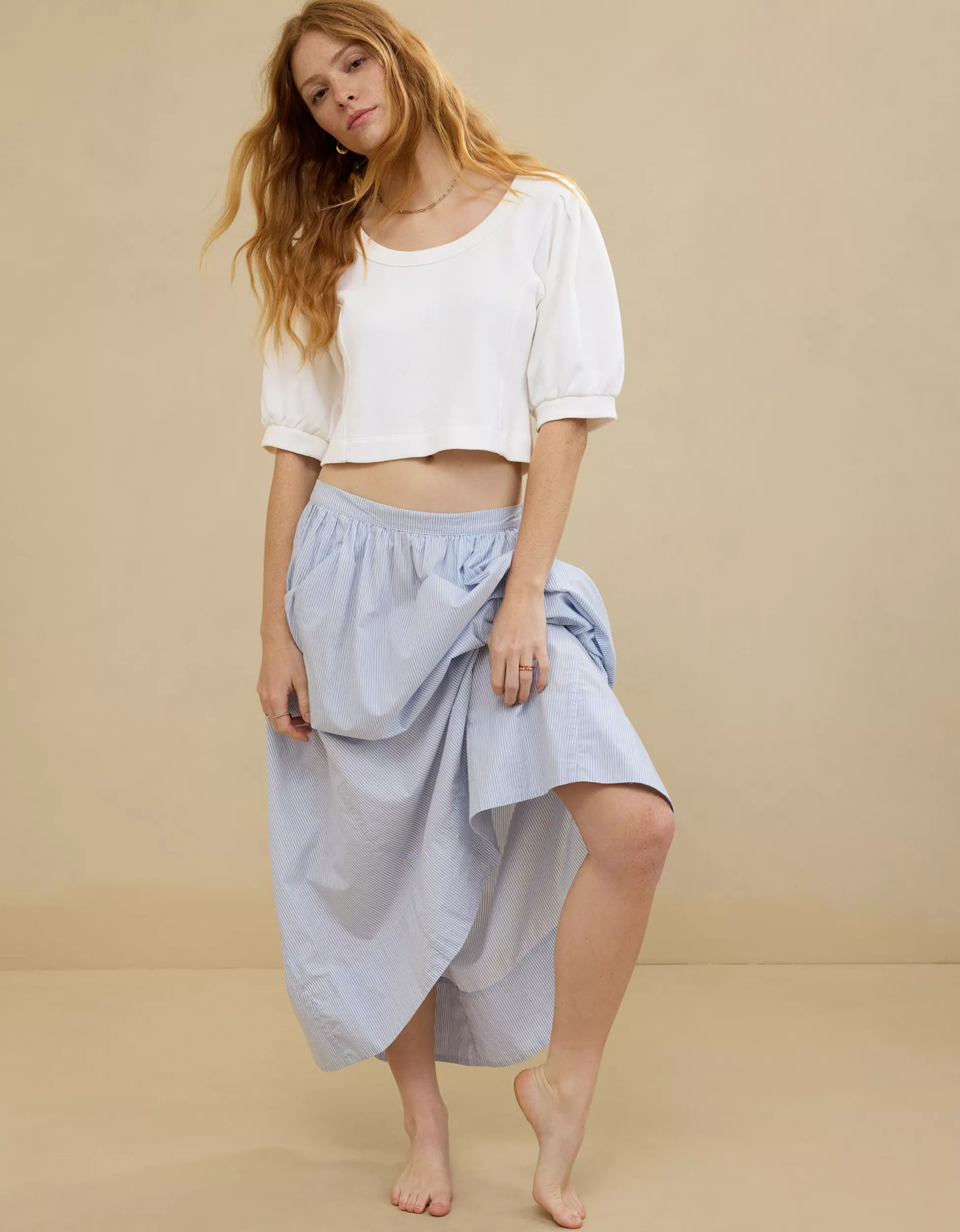 Aerie Seams Right Short Sleeve Sweatshirt | Aerie