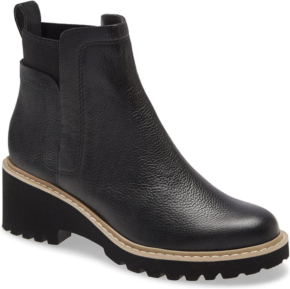 Trish Lucia Womens Platform Lug Sole Chelsea Boots Ankle High Chunky Block Heel Non-Slip Suede Le... | Amazon (US)