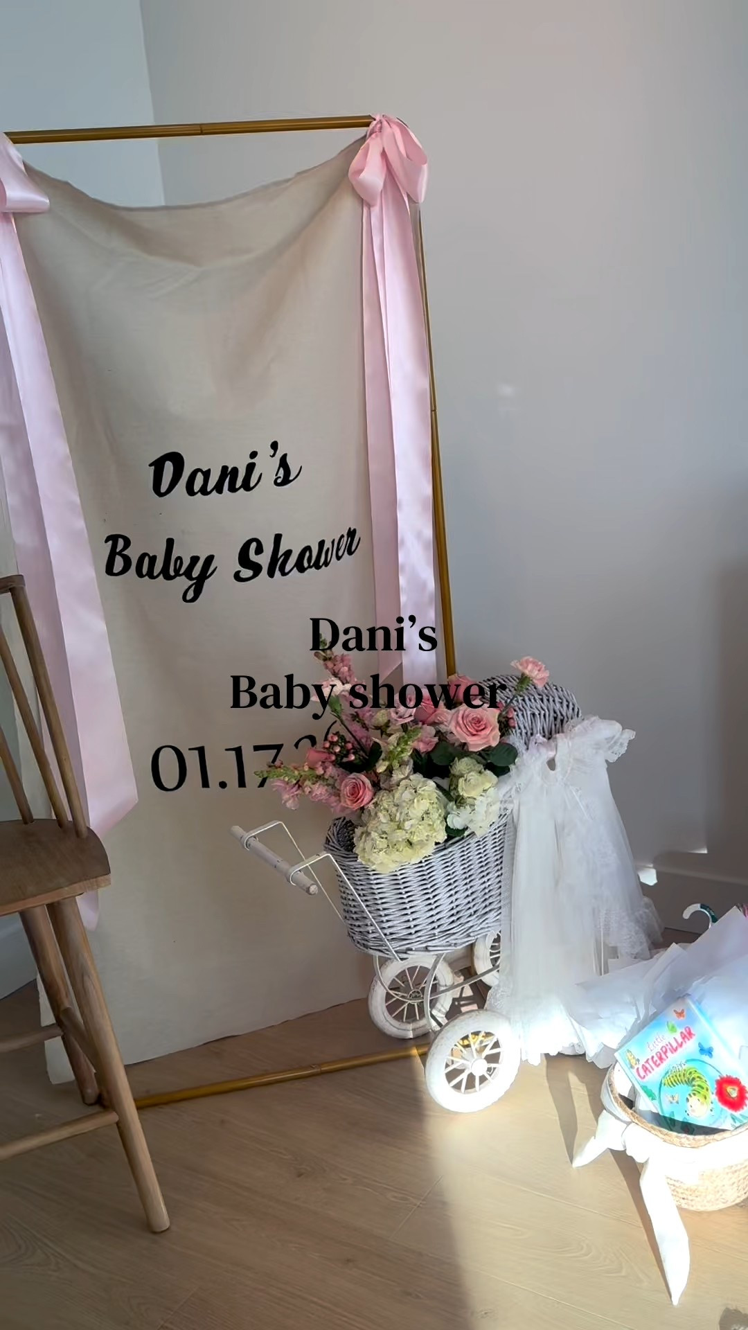 Baby shower set up for a baby girl 