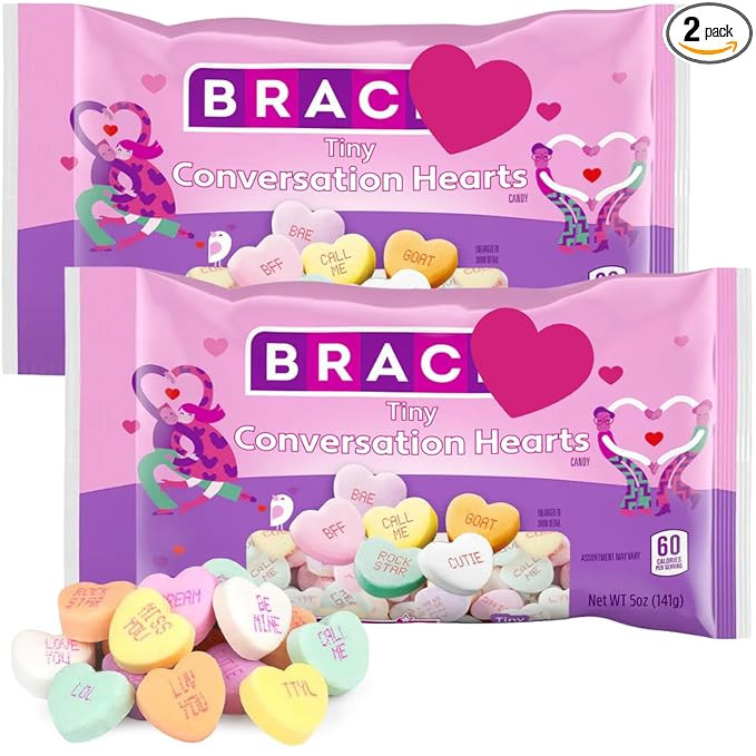 Tiny Conversation Hearts Candy, 2 Packs of Valentine’s Day Candy Bulk 5oz Each, Mini Heart Cand... | Amazon (US)