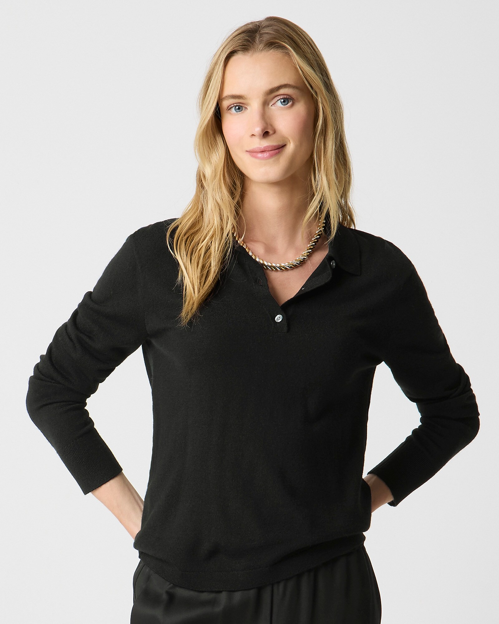 Merino wool-blend sweater-polo | J.Crew Factory