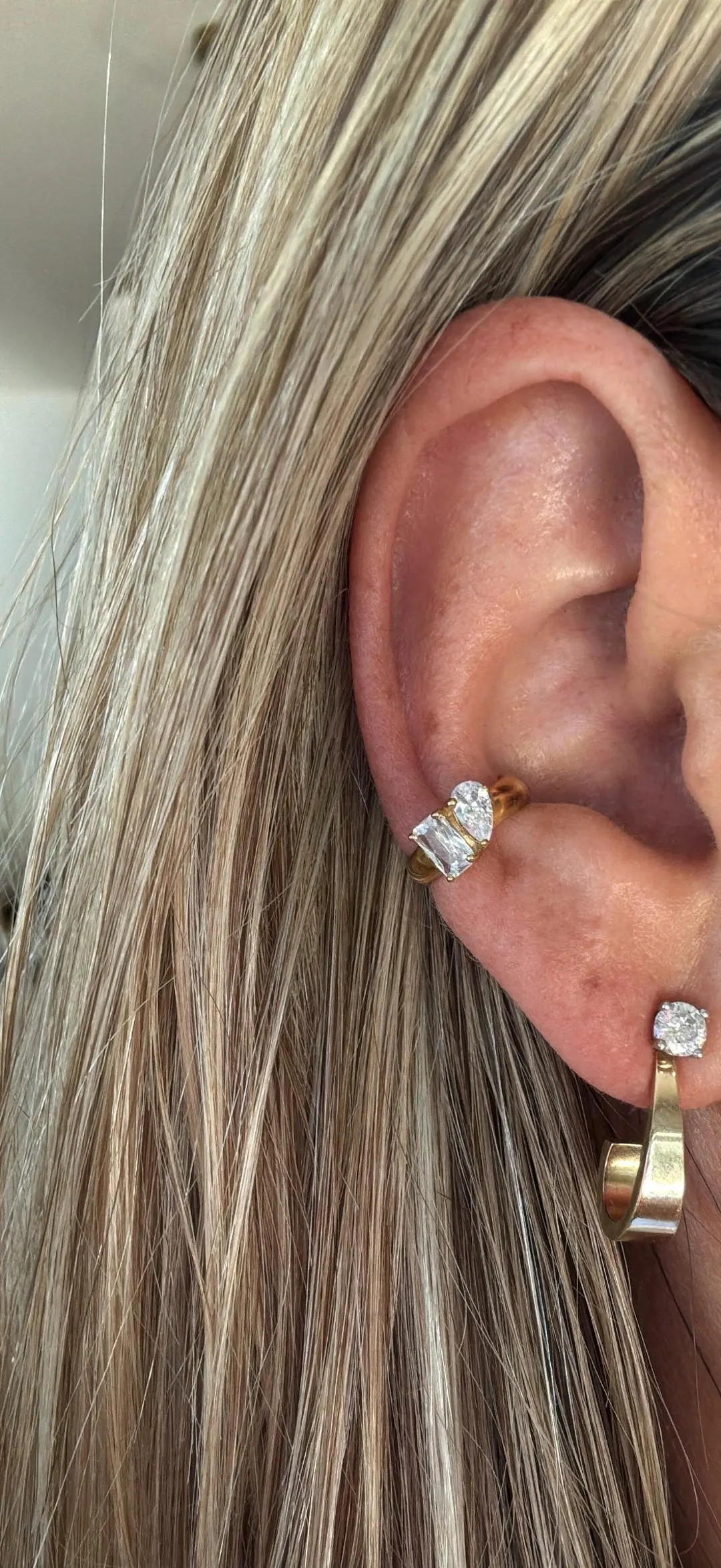 The Ethereal Ear Cuff in Plated 18ct Gold With White Cubic Zirconia Stones - Etsy | Etsy (US)
