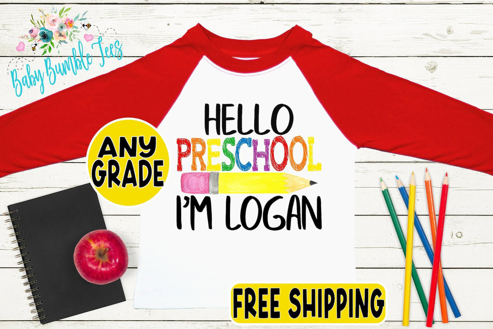 Boys Back to School Shirt - Personalized First Day of School Tee - Custom Name Preschool or Kinde... | Etsy (Global)