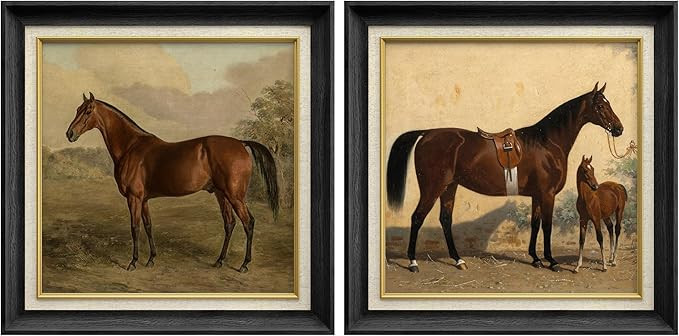 MUDECOR Premium Framed Wall Art Noble Horse Portrait with Countryside Scenery Illustrations Fine ... | Amazon (US)