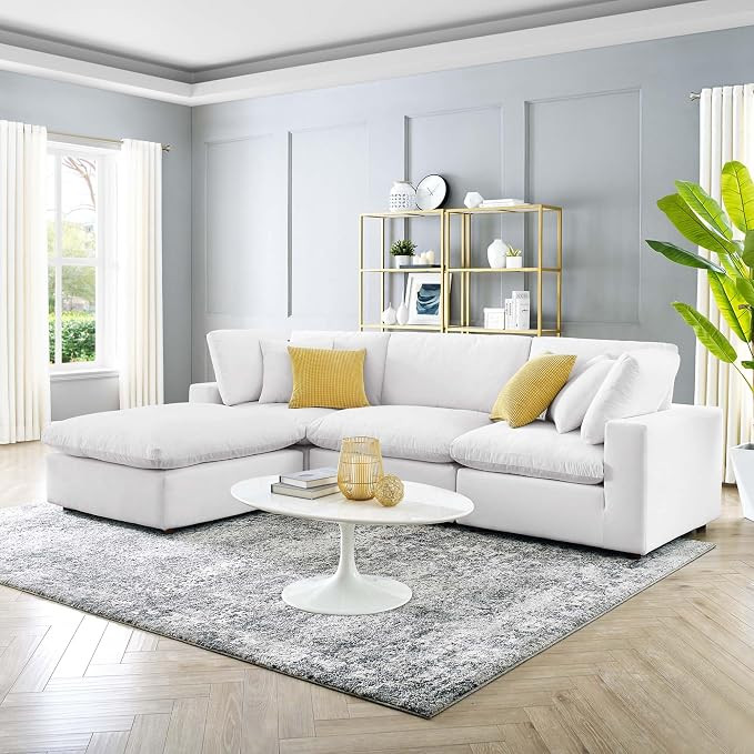 Modway Commix Down-Filled Overstuffed Performance Velvet 4-Piece Sectional Sofa | Amazon (US)