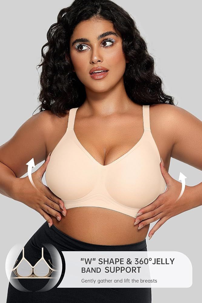 OEAK Women Comfort Jelly Bras Wireless Pushup Convertible Bra | Amazon (US)