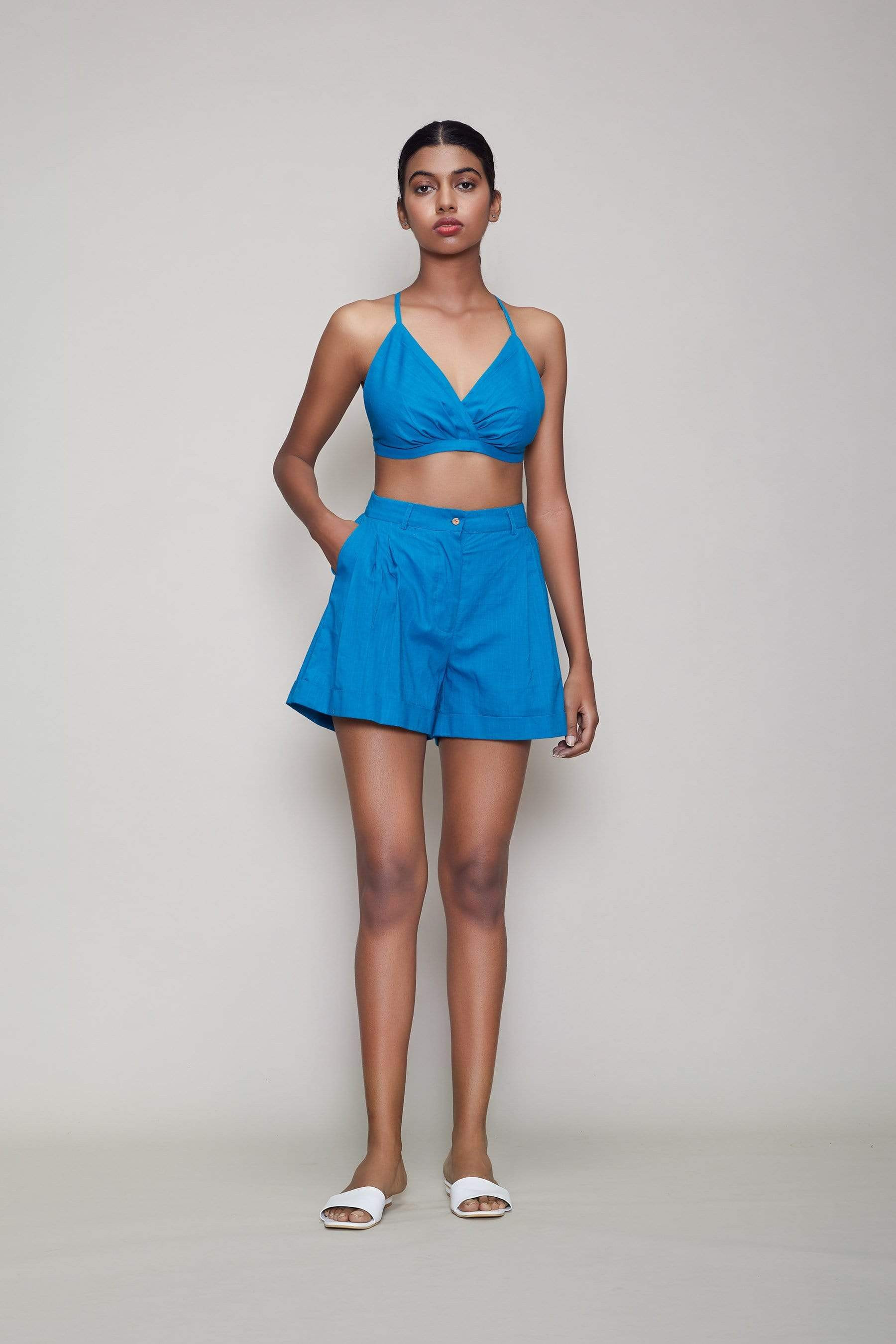 Mati Bralette & Shorts Set - Blue | THE LNK