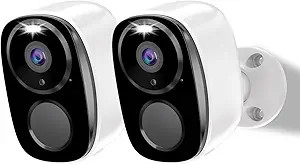 2Pack Security Cameras Outdoor Wireless,2K Battery Powered Camera for Home Security, Cloud/SD(up ... | Amazon (US)