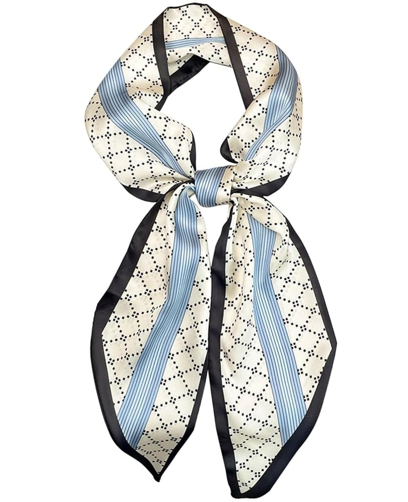 Clysoru Silk Neck Scarf Printed Scarves Head Women'S Fashion Oblique Angle Satin Scarfs For Bag H... | Amazon (US)