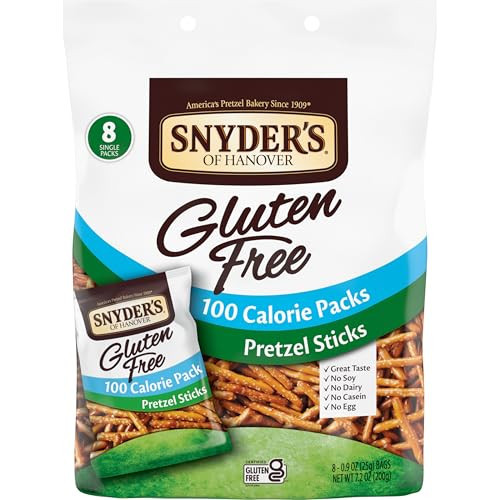 Snyder's of Hanover Gluten Free Pretzel Sticks, 100 Calorie Individual Packs, 8 Ct | Amazon (US)