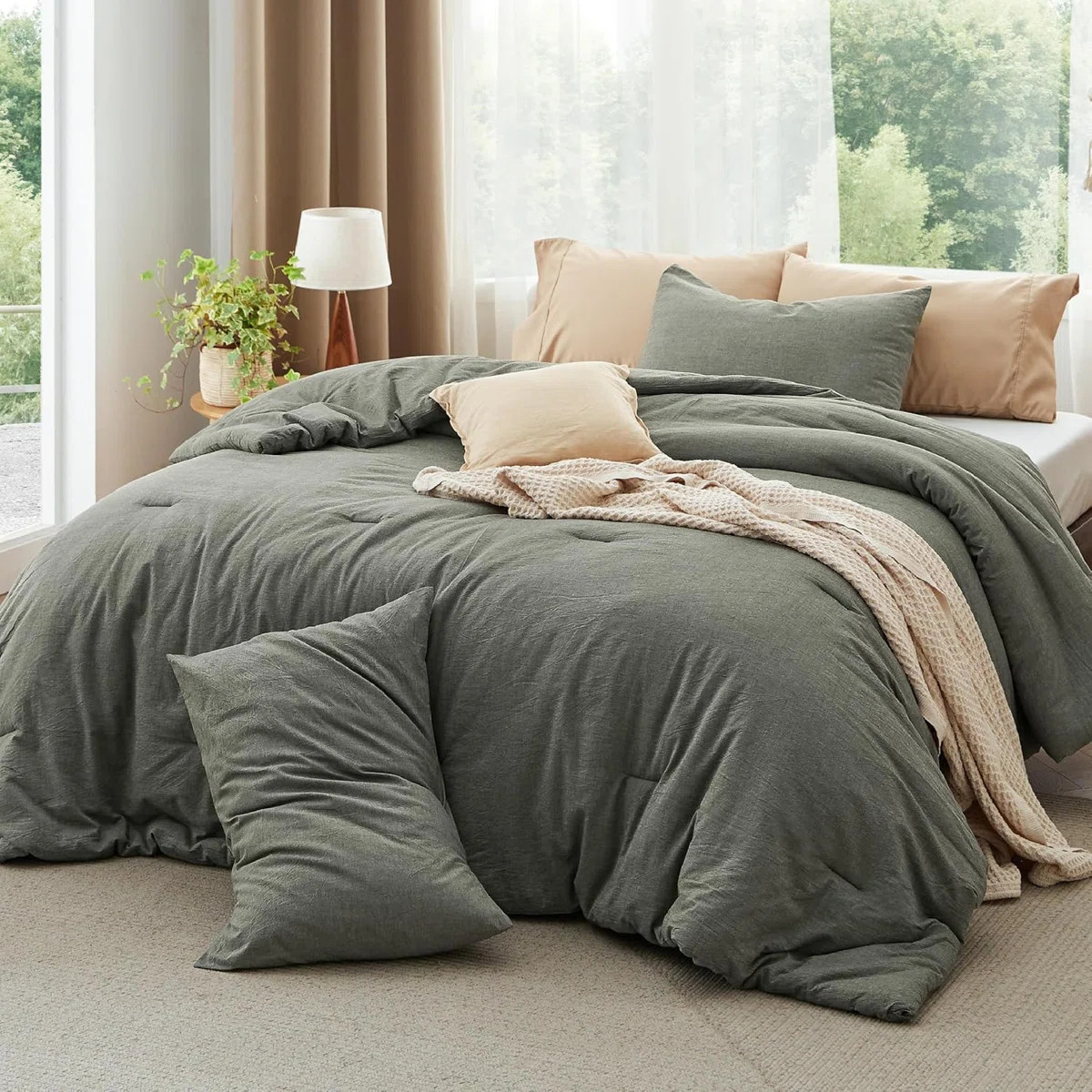 Bedsure Pre-washed Comforter Set with 100% Cotton Outer Covert,  143TC | Wayfair North America