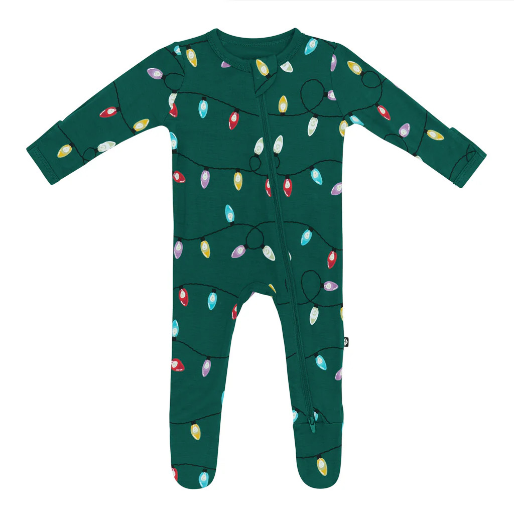 Zippered Footie in Merry and Bright | Kyte Baby