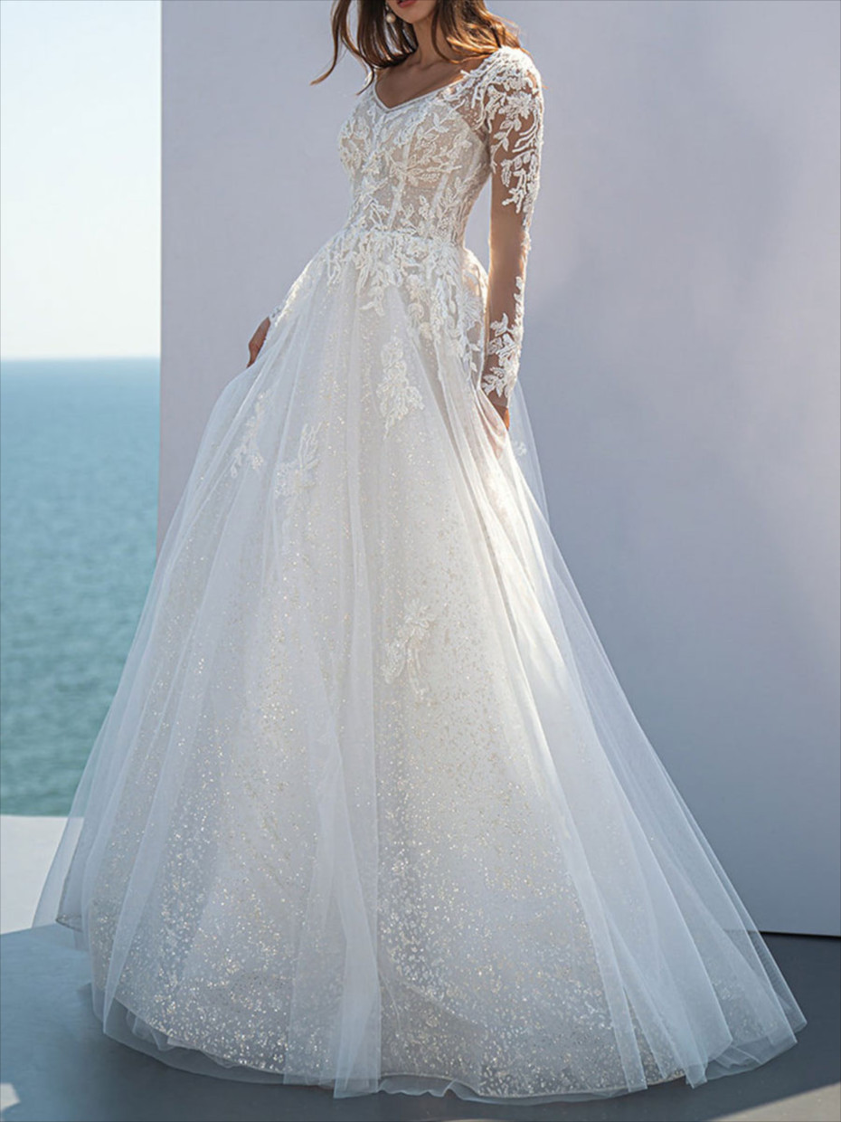 Robe De Mariée Neuve Sans étiquettes Taille 38 - Tulle, Couleur Blanche, Style évasé Sans Manches