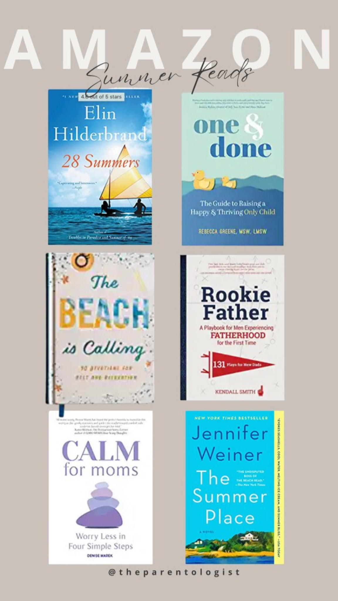 Some of my favorite books I’m reading this summer…and some of these authors have recently been a guest on my podcast!! Just look up The Parentologist Podcast on Apple or Spotify! 

#LTKunder100 #LTKSeasonal #LTKunder50
