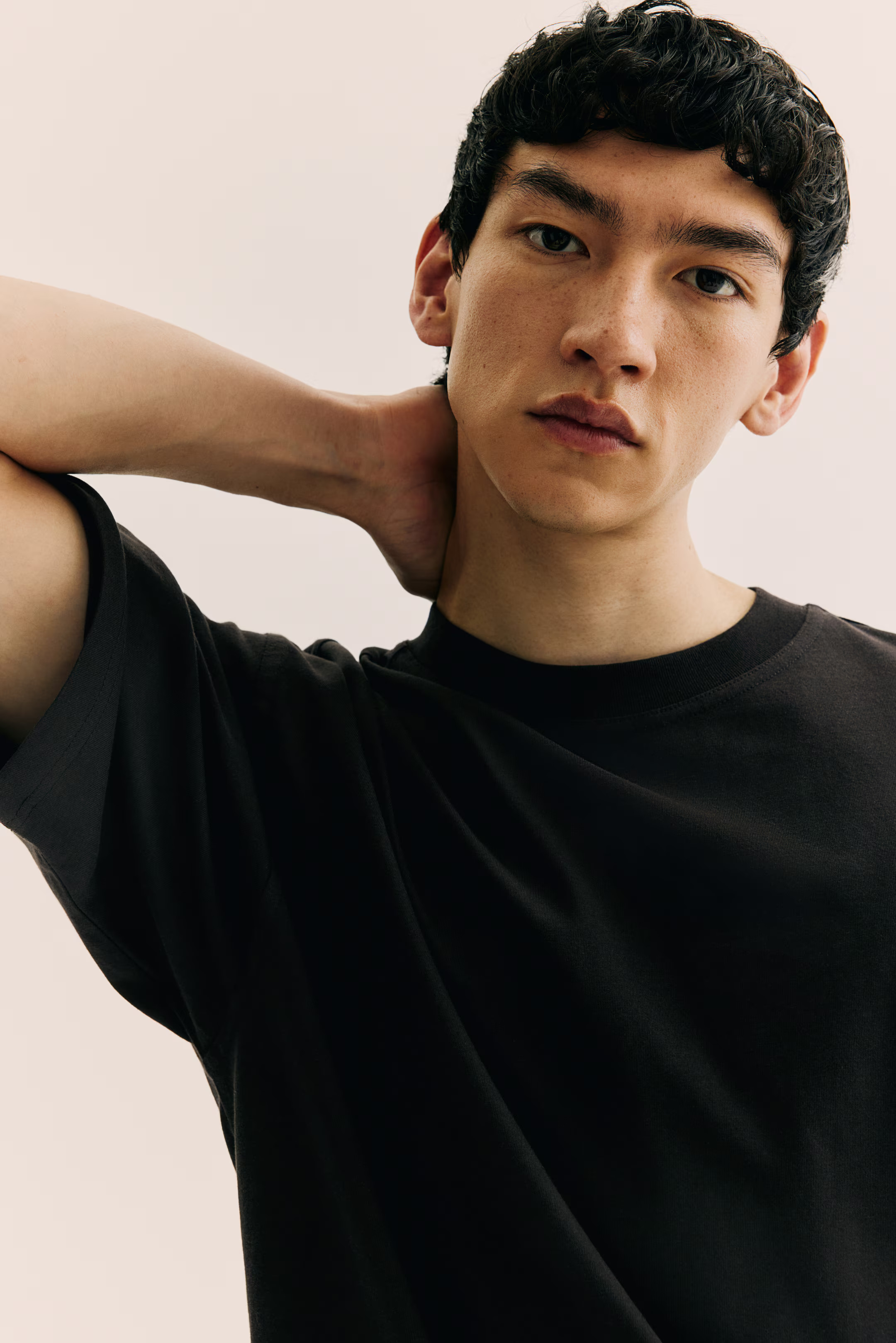 Oversized Fit T-shirt - Round Neck - Short sleeve - Beige - Men | H&M US | H&M (US + CA)