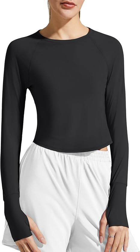 G4Free UPF 50+ Rash Guard for Women Long Sleeve Workout Tops Lightweight Crop Length Sun Shirts U... | Amazon (US)
