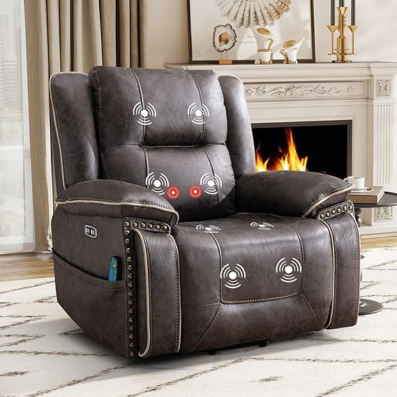 Bonzy Home Power Lift Recliner Chair for Elderly with Massage and Heating, Dual Motor Faux Leathe... | Amazon (US)