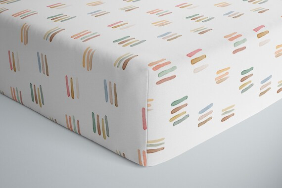 Boho Geometric Pattern Crib Sheet Baby Crib Sheet Modern - Etsy | Etsy (US)