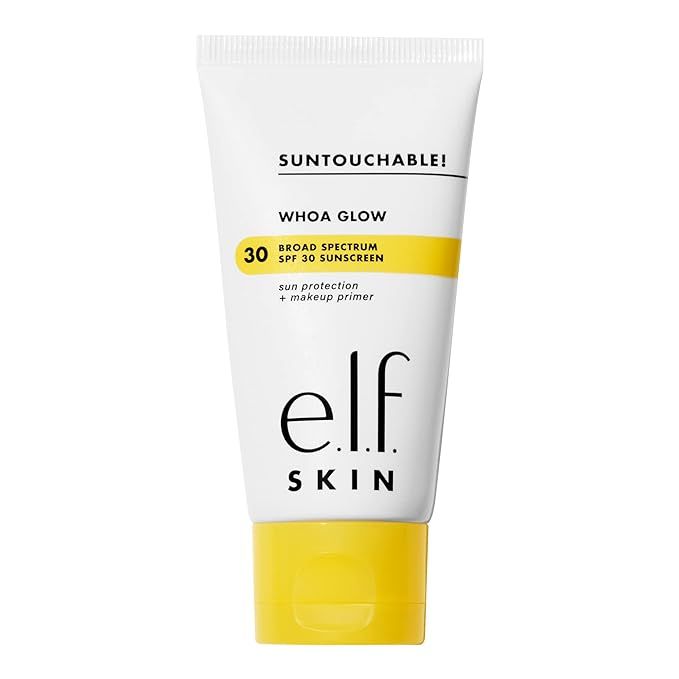 e.l.f. SKIN Suntouchable! Whoa Glow SPF 30, Lightweight Sunscreen & Makeup Primer For A Glowy Fin... | Amazon (US)