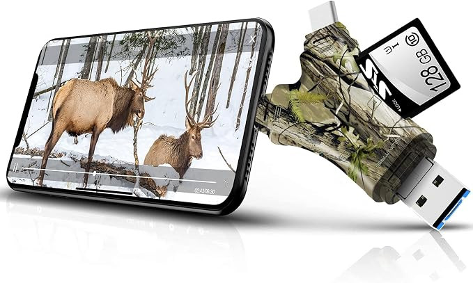 Trail Camera Viewer SD Card Reader,4 in 1 SD and Micro SD Memory Card Reader Compatible for iPhon... | Amazon (US)