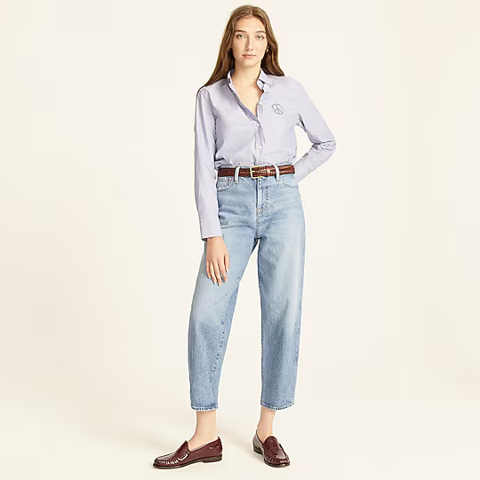 High-rise Peggy tapered jean in Delancey wash | J. Crew US