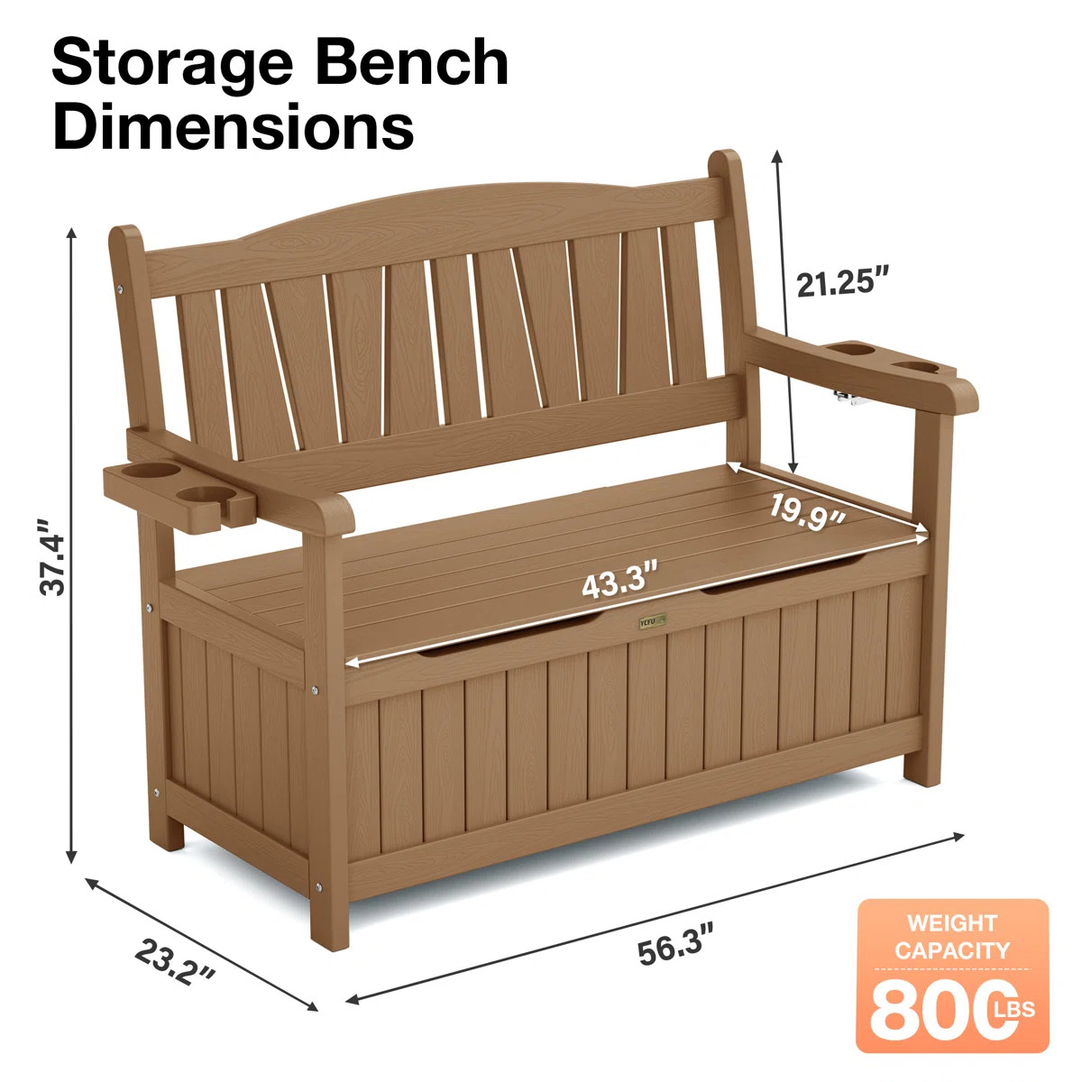 Storage Bench Deck Box For Patio Furniture, Front Porch Decor And Outdoor Seating – Perfect To ... | Wayfair North America