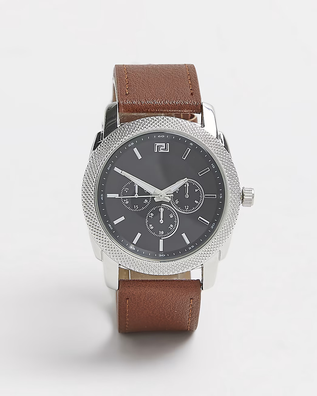 River Island Mens Brown Leather Watch with giftbox | River Island (US)