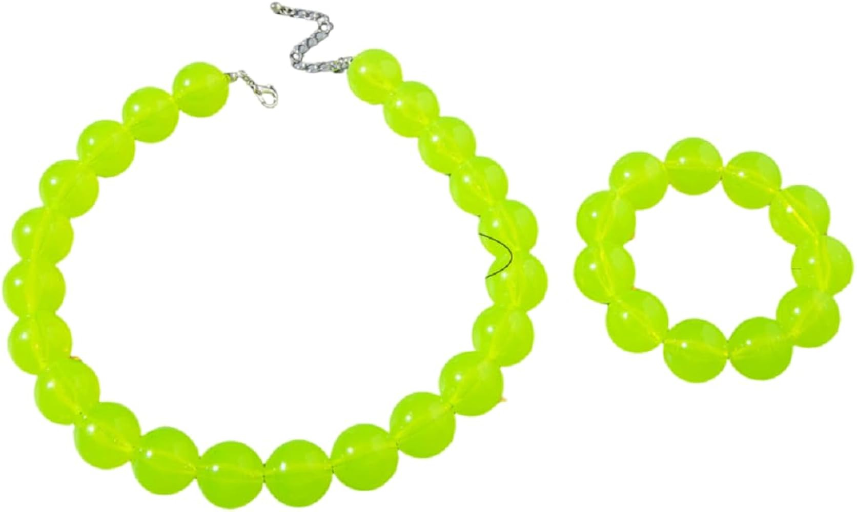 Caiyao Colorful Acrylic Round Beaded Choker Necklace Handmade Adjustable Resin Chunky Candy Color... | Amazon (US)