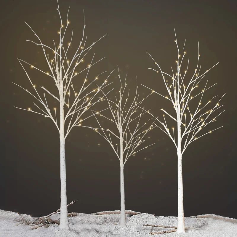 6' Lighted Faux Birch Christmas Tree | Wayfair North America