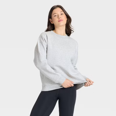 Women's Active Comfort Oversized Crewneck Sweatshirt - All In Motion™ Heathered Gray M | Target