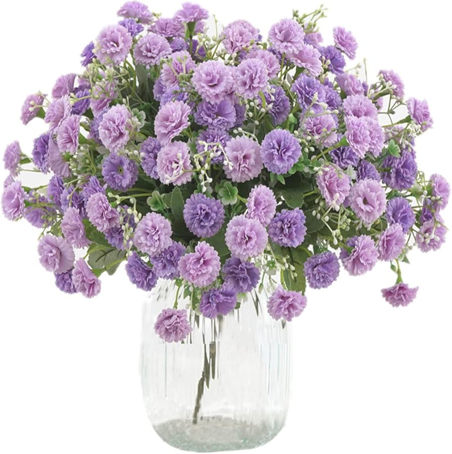 TBUY Rose 2pcs Small Carnation Artificial Flowers Bulk Fake Flower with Stems Silk Carnation Flow... | Amazon (US)