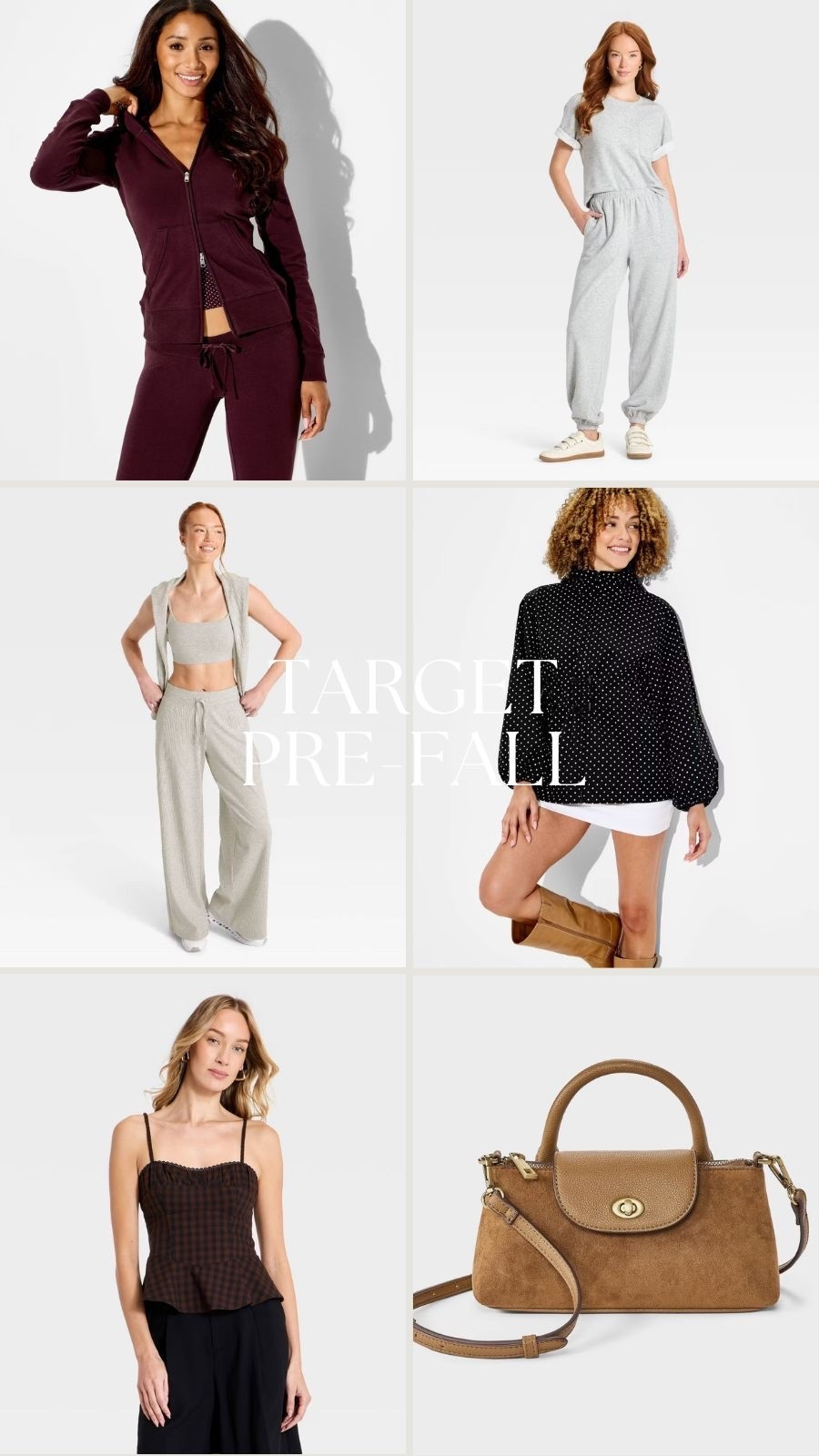 Target pre-fall styles
Sweatsuits, lounge sets, polka dot jacket and suede bags under $50

#LTKSeasonal #LTKOver40 #LTKmomlife