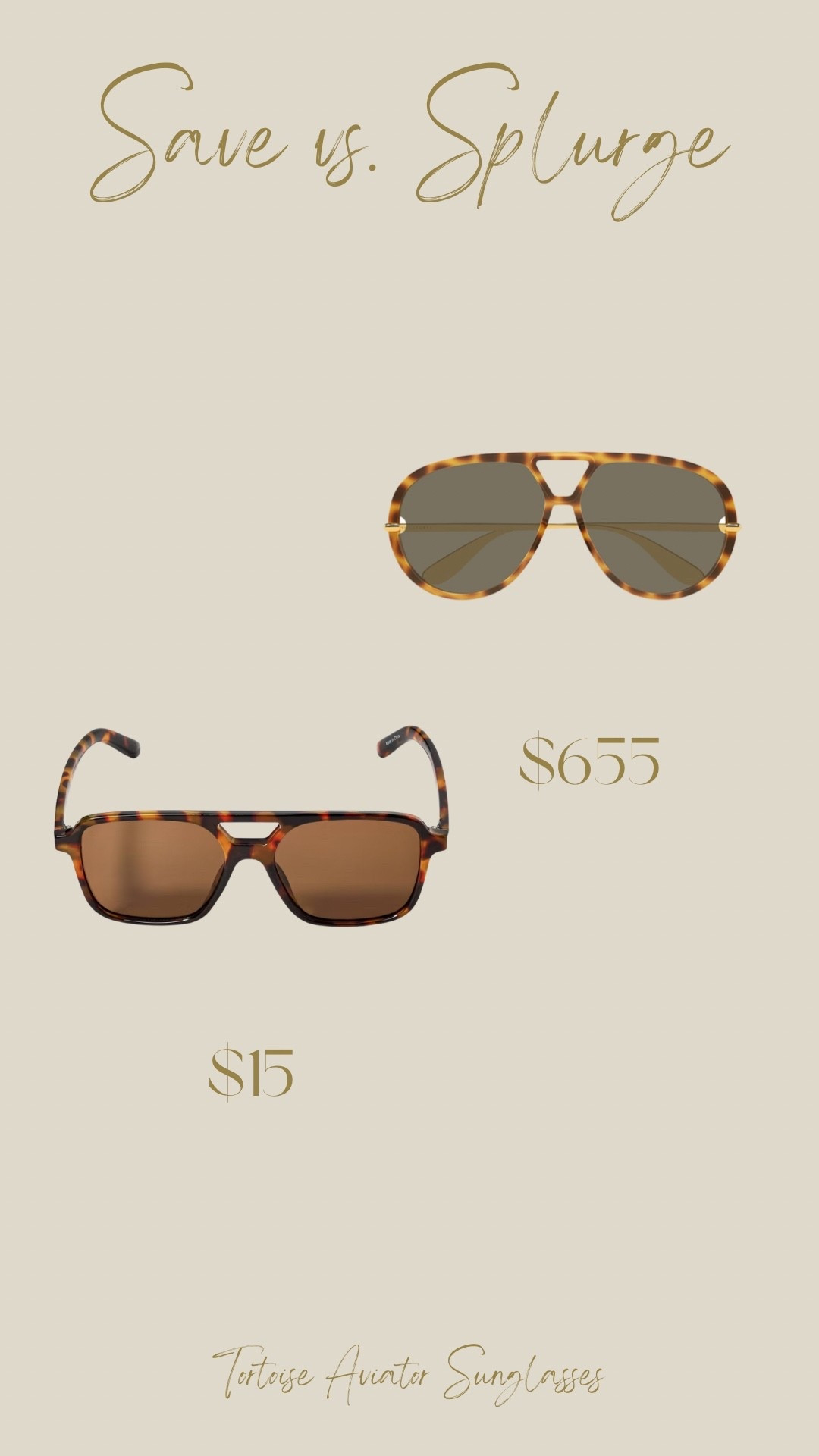 You can purchase these Aviator sunglasses for $655 orrr these from Target for $15.

#LTKSeasonal